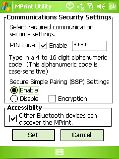 Bluetooth (3) 7 Communications Security Settings (Sikkerhetsinnstillinger for kommunikasjoner) Velg ønskede innstillinger for kommunikasjoner.