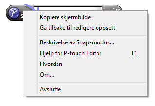 Klikk på [Brother P-touch] og [P-touch Editor 5.0 Help]. Åpne fra dialogboksen Ny/Åpne Når du starter P-touch Editor 5.