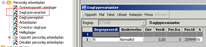 5. Opprette en personlig arbeidsplan Kalenderen er fundament for fraværsstatistikk og refusjon. En arbeidsplan består av dagtyper og en kobling mot en fridagsplan.