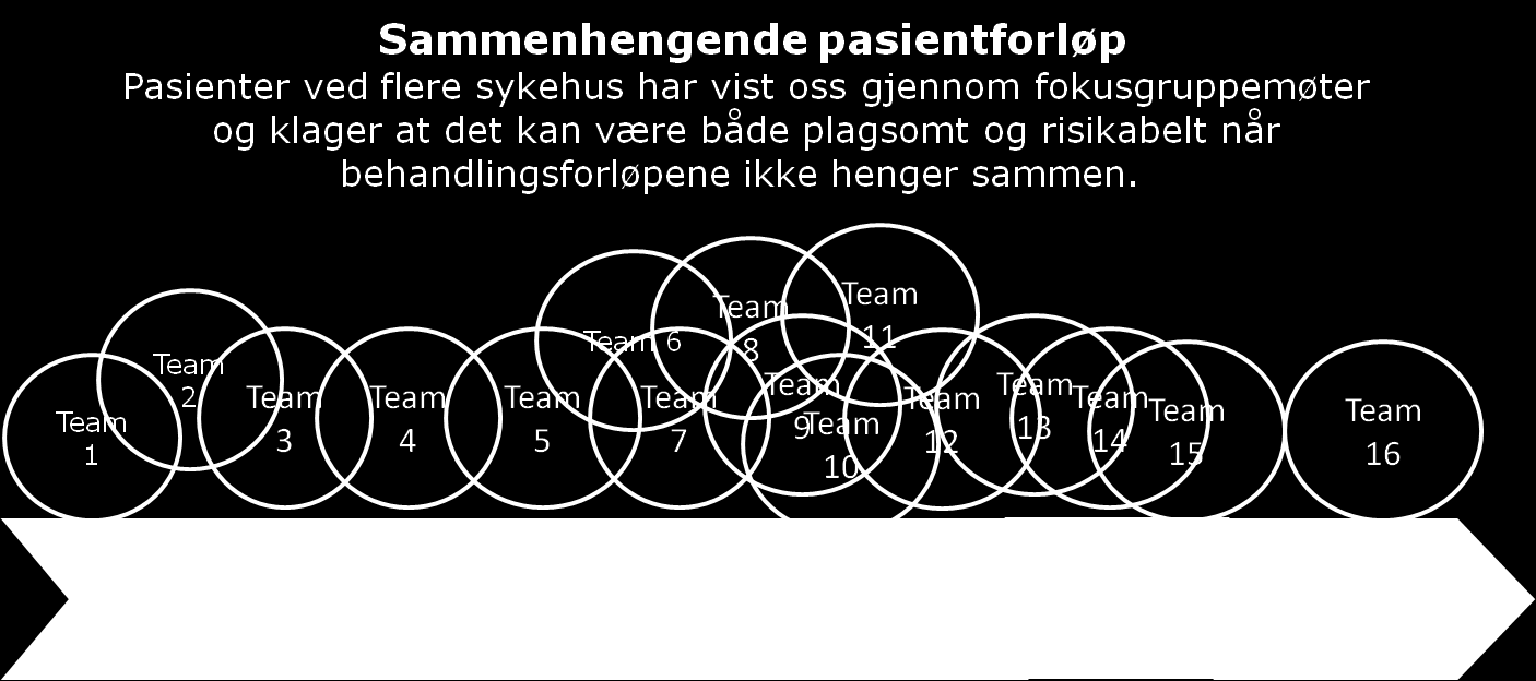 1/3 av pasientklagene i norske sykehus er relatert til uforutsigbarhet, manglende oversikt over pasientforløpet, stadig nye leger og sykepleiere som ikke bygger videre på det som er gjort/sagt/erfart