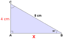 Eksempel 31 : I trekanten nedenfor er AC = AB (trekanten er likebeint). Finn lengdene til AC og AB. AC og AB er like lange, og da kan vi si at begge sidene har lengden x.