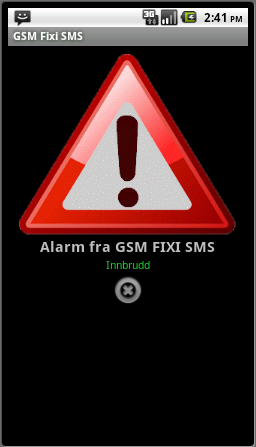 Alarm og varselsmeldinger: Android GSM Fixi SMS manual V1.0.