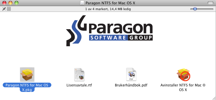 Systemkrav For å bruke NTFS for Mac OS X må du først installere det. Men sørg før det for å datamaskinen din oppfyller følgende minstekrav for system: 10 Operativsystemer: Mac OS X 10.5 Leopard, 10.