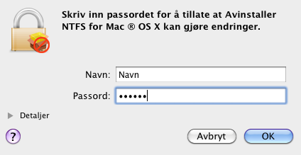 25 Avinstallere driveren Gjør følgende for å avinstallere Paragon NTFS for Mac OS X : 1.