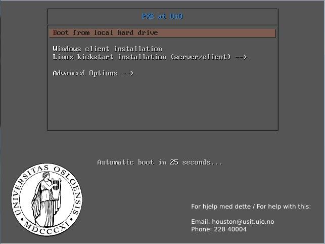 PXE - boot server valg