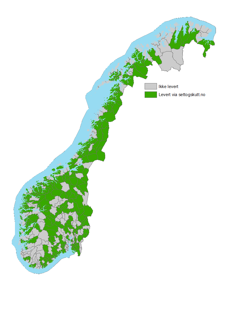 Sett og skutt 2013 Sett elg: 168 kommuner Slaktevekt elg: