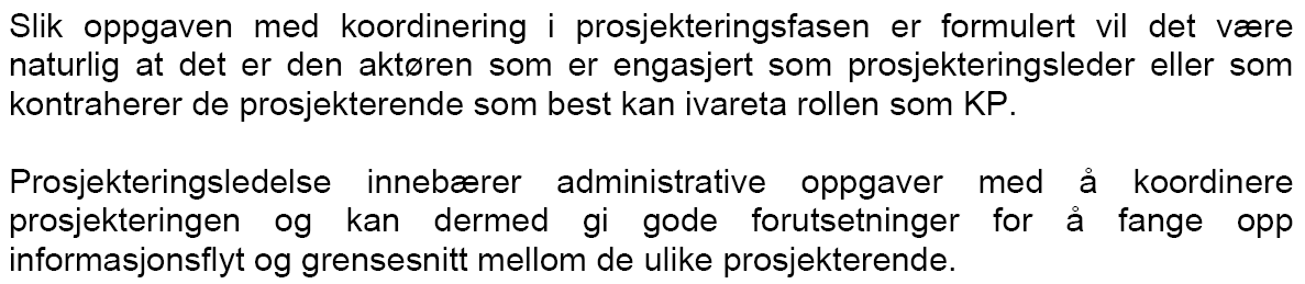 Koordinering av prosjektering Fra