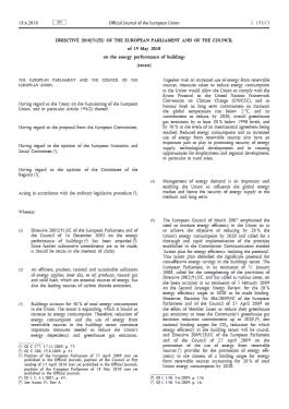 EUs reviderte bygningsenergidirektiv (2010/31/EU): Article 9 Nearly zero-energy buildings 1.