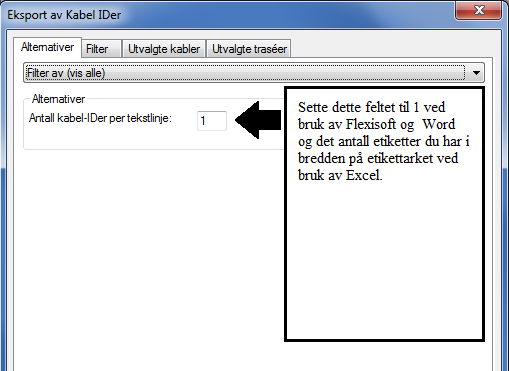 Fremgangsmåte for å lage merkelapper med FlexiSoft, Excel eller Word Den TAB separerte filen med tekst til merkelappene fra Telemator kan du ta inn i f.eks. Excel, Word eller et spesialprogram for å skrive ut merkelapper.
