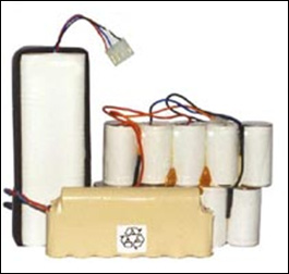 NiCd-batterier bygd inn i utstyr Trådløs telefon (sylinderformede celler) Telefoner av eldre modell ble drevet med NiCd-batterier.