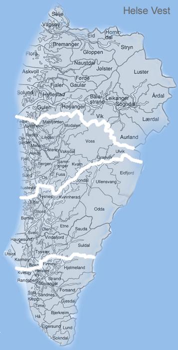 Dette er Helse Vest Har det overordnede ansvaret for spesialisthelsetjenesten i Rogaland, Hordaland og Sogn og Fjordane.