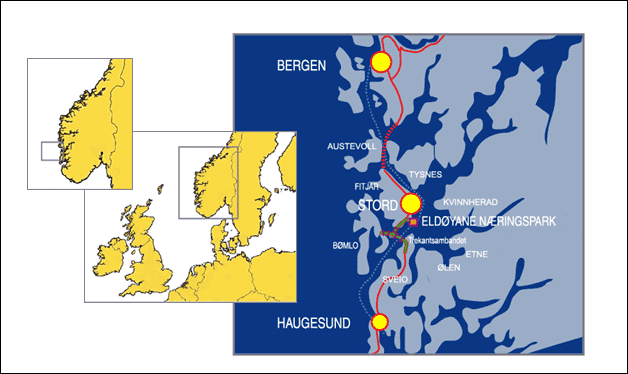 4 Omtale av planområdet 4.1 Lokalisering Eldøyane er i nasjonal samanheng eit svært viktig næringsområde. Og det ligg sentralt på vestlandet.