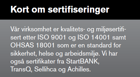 Lundamo Støren/Hauka Førde Gjøvik 100 % eide 50 100 % eide Bergen/Mongstad Bergen/Horsøy Bergen/Knarrevik Haugesund Stavanger/Forus Stavanger/Randaberg Stavanger/Tananger Bergen/Arna Drammen (5)