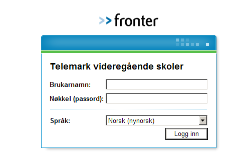 Velg FRONTER så kommer du til innloggingssiden (fig.2) til læringsplattformen.