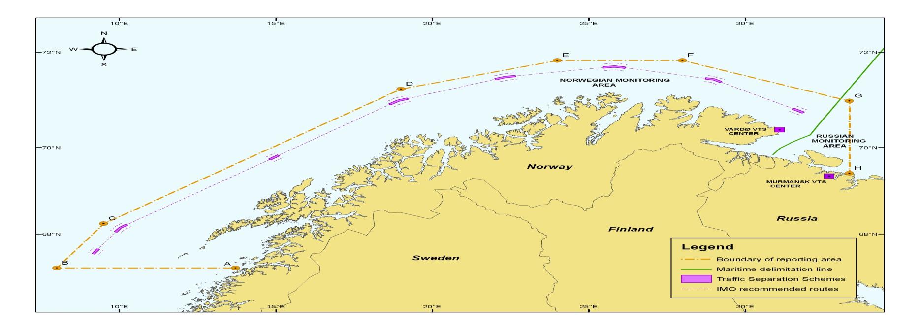 Ship reporting - BAREP Barents mandatory ship reporting system Rapportering fra skip i transitt utenfor Norge militære unntatt Plikt til detaljert rapportering av