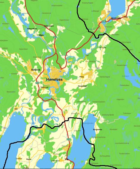 To umulige grenser for Nye Ringerike Videreføring av kommune- og fylkesgrense mot Jevnaker Ny