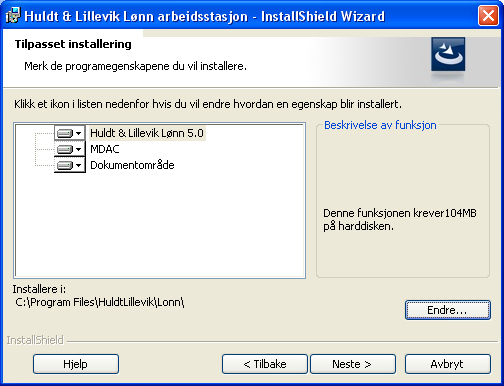 Installere programmet 9. Velg installasjonstype og området hvor programmet skal installeres. Vi anbefaler å bruke Fullstendig installasjonstype.