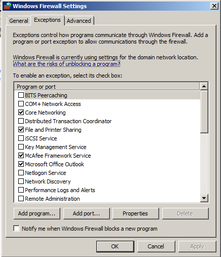 Installere programmet 5. Skriv ned nummeret i feltet TCP Dynamic Ports. 6. Velg Start Control Panel Windows Firewall. Du får opp dette vinduet: 7.