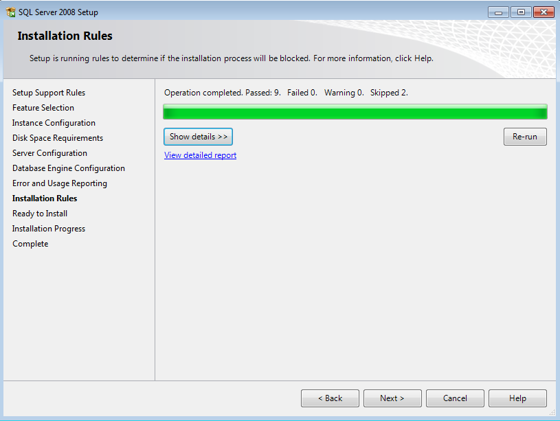 Installere MS SQL Server 2008 R2 Express 19. Klikk Next.