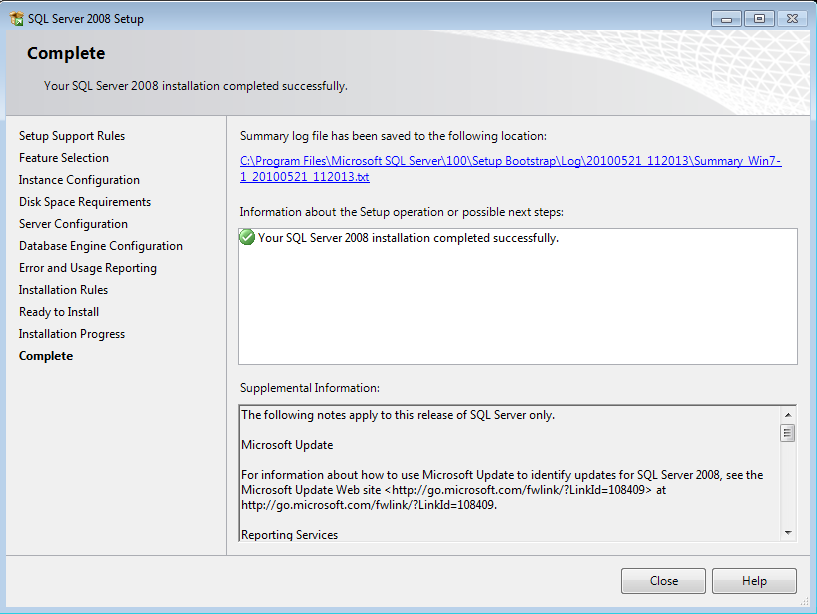 Installere MS SQL Server 2008 R2 Express 22. Klikk Next.