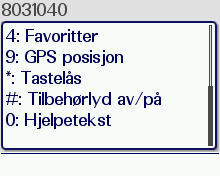 Hurtigtaster SEPURA Hurtigvalgene nås med et langt trykk (ca 1.