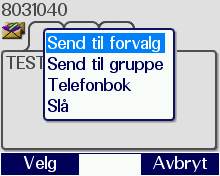 SDS melding lage ny melding Er radioterminalen du vil sende SDS til i telefonboken velger du «Telefonbok» Alternativt kan du sende til fritt valgt ISSI.