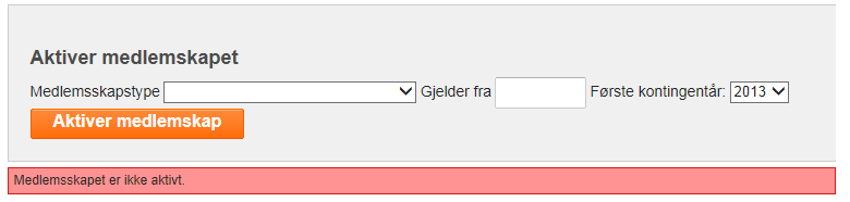 Etter at man har registrert et medlem med e-postadresse gir systemet en adgang for å sende en velkomst-epost til medlemmet med registrerte medlemsopplysninger.