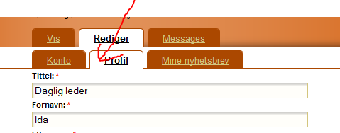 ENDRE Profil Klikk på fanen Profil.
