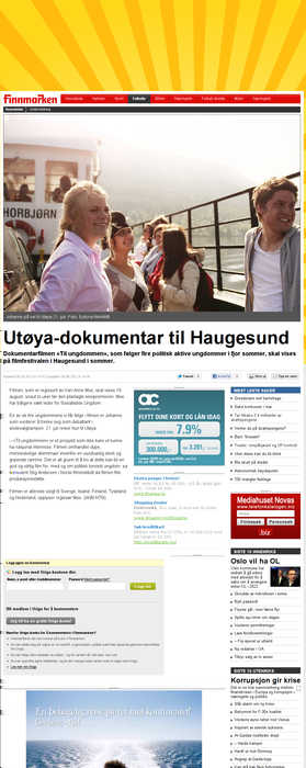 Finnmarken (45 like treff). Publisert på nett 06.06.2012 14:58. Profil: Overvåkningsprofiler, Haugesund filmfestival.