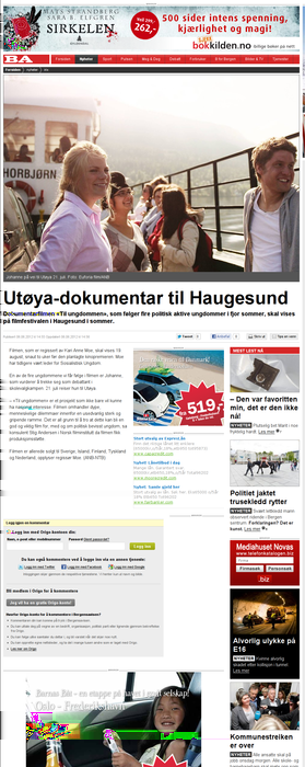 Bergensavisen. Publisert på nett 06.06.2012 15:00. Profil: Overvåkningsprofiler, Haugesund filmfestival.