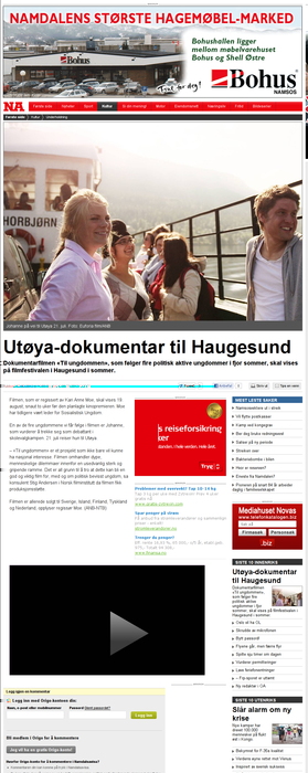 Namdalsavisa. Publisert på nett 06.06.2012 15:08. Profil: Overvåkningsprofiler, Haugesund filmfestival.