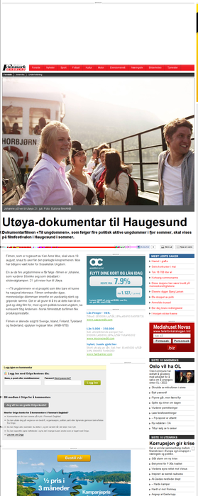 Finnmark Dagblad. Publisert på nett 06.06.2012 15:01. Profil: Overvåkningsprofiler, Haugesund filmfestival.