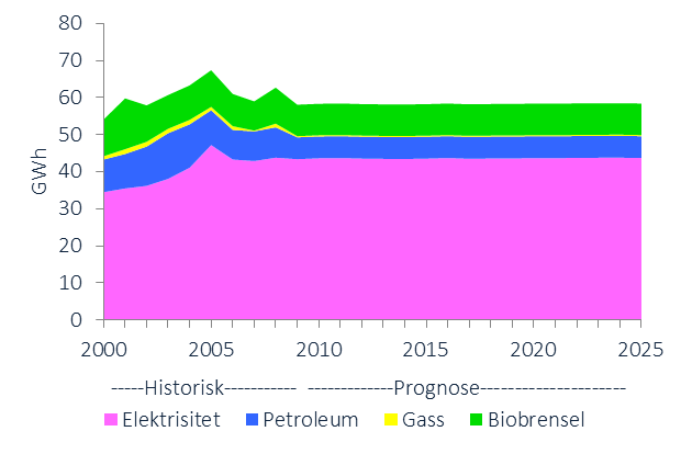 UTVIKLINGSTREKK ENERGIFORBRUK I årets utredning presenteres kun oppdaterte tall for elektrisitet og fjernvarme. Dette er fordi det ikke finnes statistikk for øvrige energibærere fra årene etter 2009.