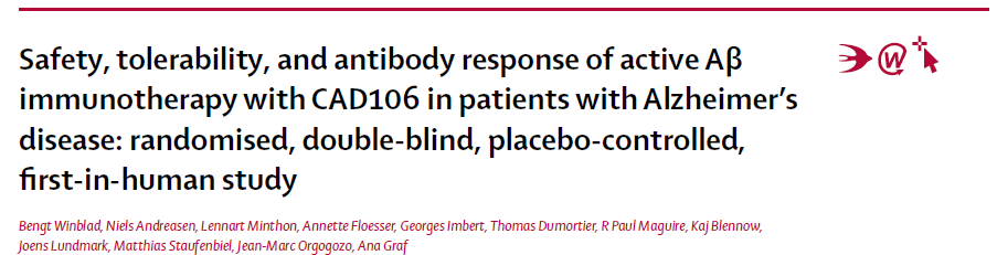 Fase-I studie, dobbelt-blind, placebokontrollert 52 uker 58 pasienter med mild el.