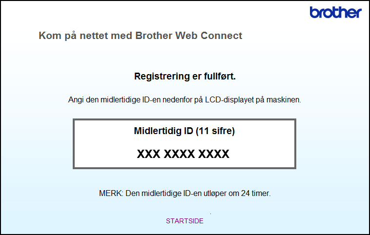 Innledning d Følg instruksjonene på skjermen og be om tilgang. Den midlertidige ID-en vises når du er ferdig.