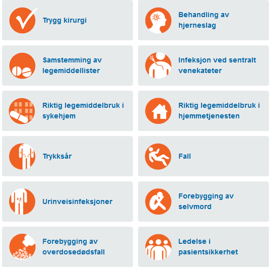 Hvordan: Redusere pasientskade ved hjelp av tiltakspakker for utvalgte innsatsområder Skal gi varige