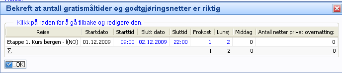 Dersom du har overnatta privat, skal dette skrivast i feltet Netter privat overnatting.