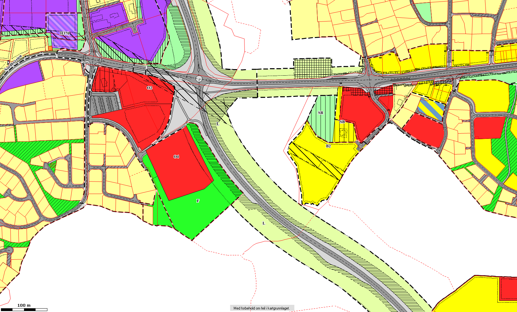 8.2 Arealer til næringsbebyggelse (BN1) Ved Solbergkrysset omdisponeres et areal til kombinert bolig- og næringsbebyggelse. 8.