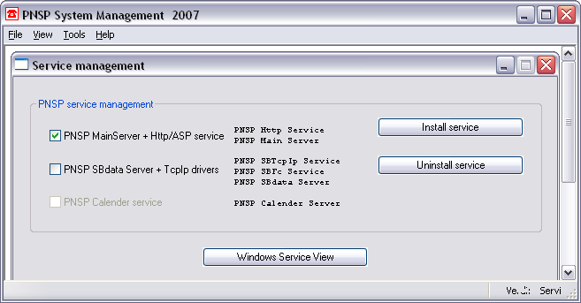 7.3 Registrering av Sentralbordklienter på server: Dobbeltklikk på ikonet ProffNett Sentralbord Pluss Management for å åpne PNSP System Management.