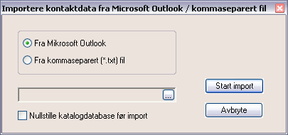 10.4.4 Directory Import I ProffNett Sentralbord Pluss kan det importeres kontakter direkte fra Outlook, eller fra en kommaseparert (*.csv) fil. Dette gjøres ved å velge Directory Import.
