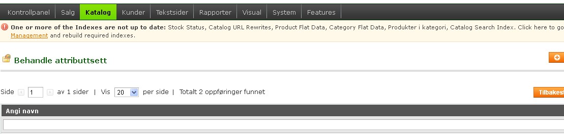 Attributtsett gjør det enklere å legge til produkter med like attributter.