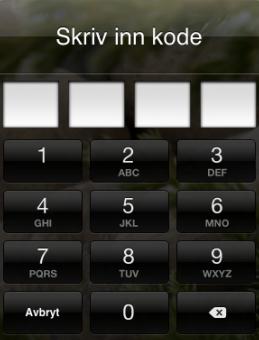 For å åpne den, taster du inn den koden du velger her.