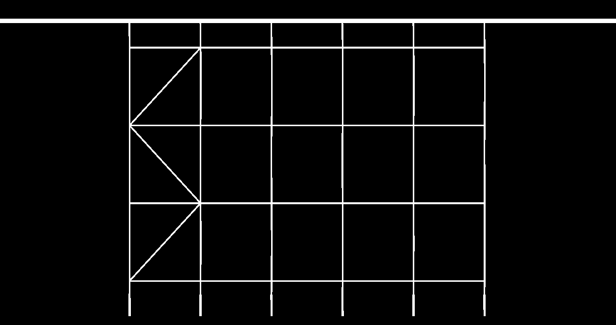 7.3 Resultater 2D 2D modellen i Abaqus har lik geometri som modellen med enkle diagonaler som ble etablert i Focus.