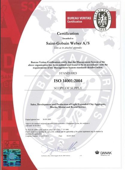 4. ISO 9001 & ISO 14001 Sertifikater ISO 9001: