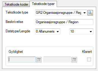 Dictionary Ledetekst på frifelt ajourholdes under menypunkt Systemadministrasjon Systemvedlikehold Dictionary Tekst legges inn under Beskrivelse og feltene kobles mot tekstkode.