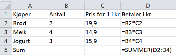 Beskjæring til utskrift Hvis vi skal levere en utskrift av oppgaven vi har løst, må vi ha med både løsningen av oppgaven og en utskrift av formlene vi har brukt.