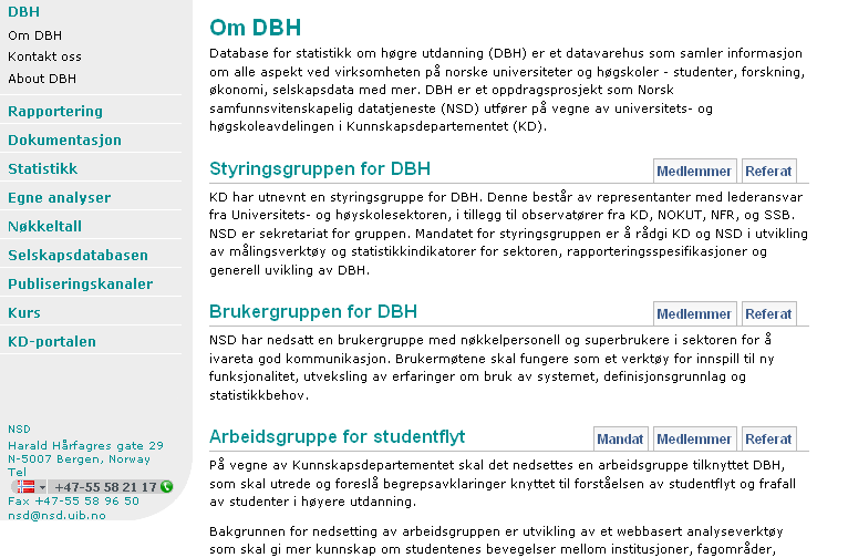 Database for statistikk