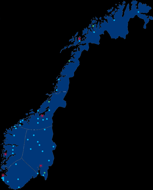 TINE - Nøkkeltall Meierianlegg/sentrallagre Terminaler Økonomi Omsetning 19.400 MNOK Driftsresultat 1.