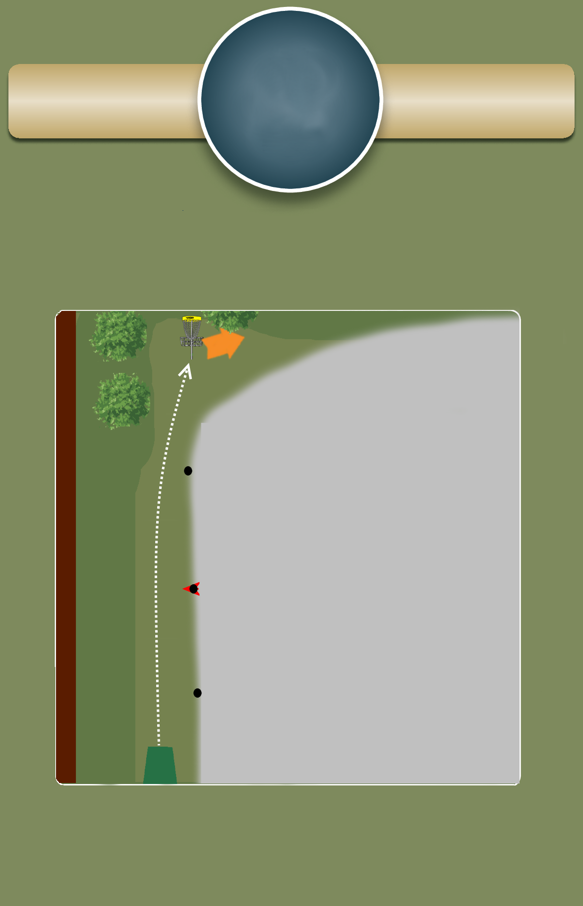 PAR 3 www.tbgfrisbee.no 18 127 m Høydeforskjell : 0 Ob på taket på hallen (merket med rødbrunt). Mando på venstre side av av stolpe nr 2, etter ca 40 meter.