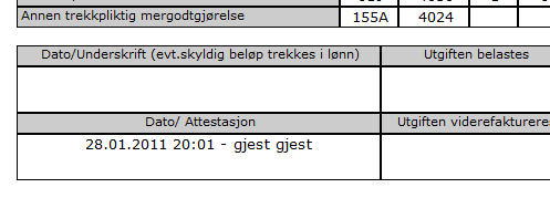 Viktig! Nå må du legge ved alle vedleggene som du har og du må signere der det står dato og attestasjon. Viktig!